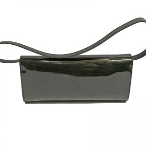 Longchamp – Clutch Bag Pelle Roseau Box Antracite