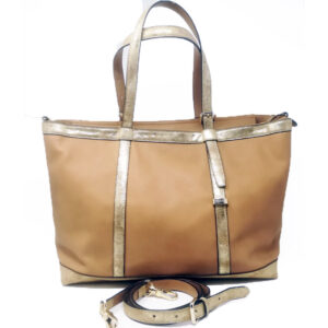 Pourchet – Tote Bag Gr Pelle Iridescente Arcade Camel