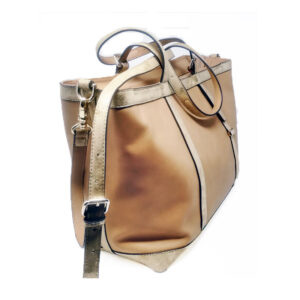 Pourchet – Tote Bag Gr Pelle Iridescente Arcade Camel