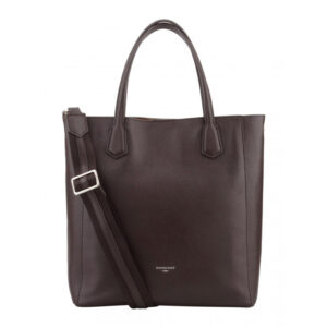 Pourchet – Shopping Bag Pelle Corso Marron