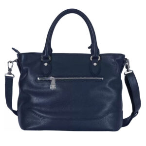 Pourchet – Borsa Due Manici Pelle Grana Magnet Marine