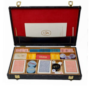 Cepi – Set da gioco Carte, Fiches, Dadi, Block Notes Pelle Nero